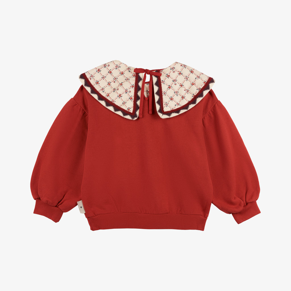 Adele Statement Collar Sweatshirt Deep Red