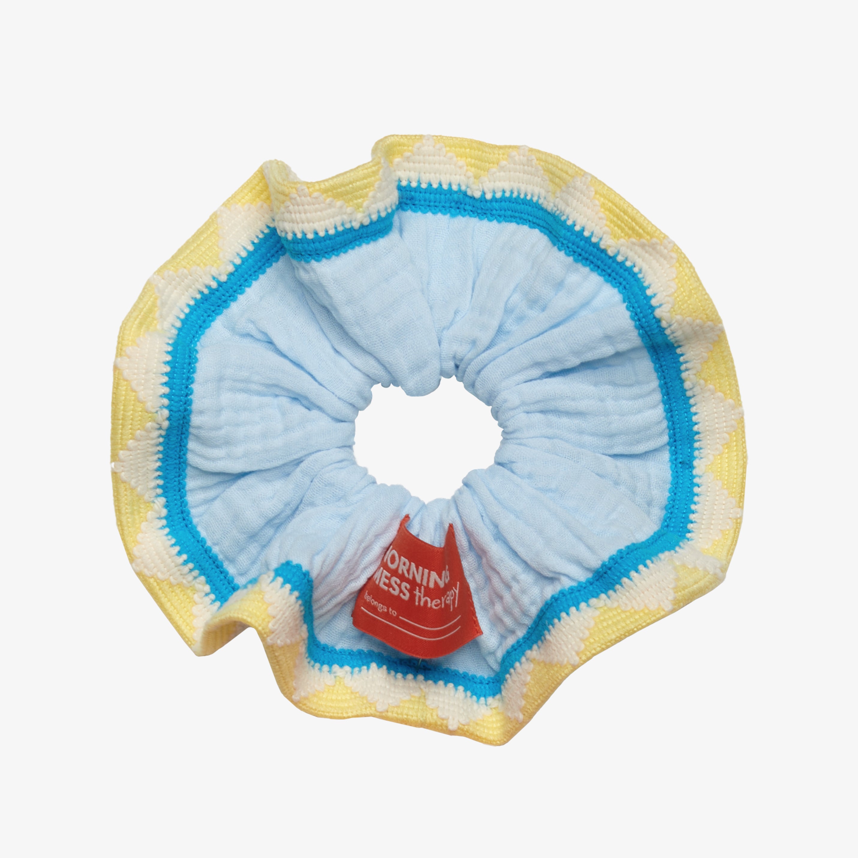 Elisa Scrunchie Cotton Muslin Sky Blue