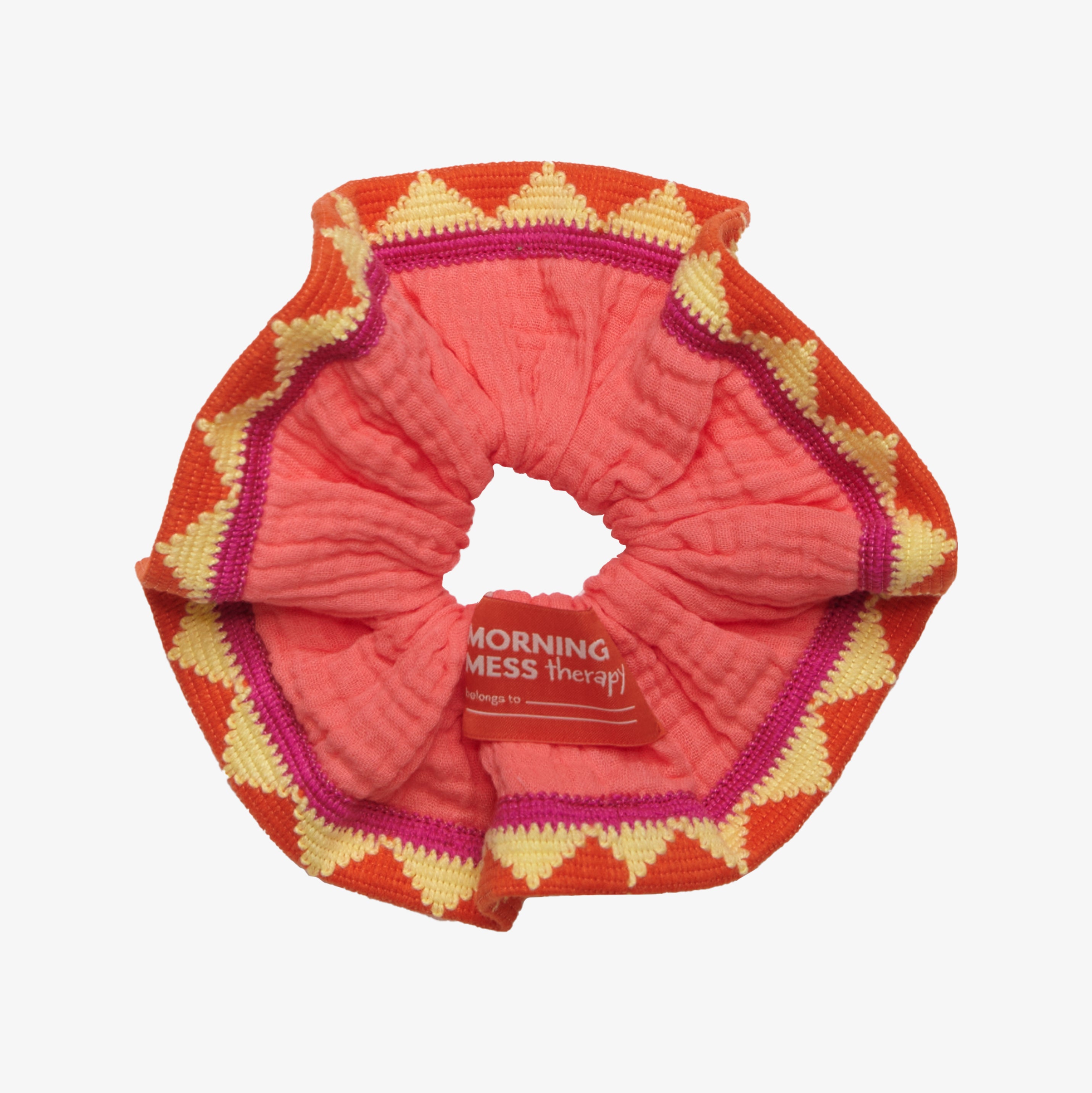 Elisa Scrunchie Cotton Muslin Sugar Coral