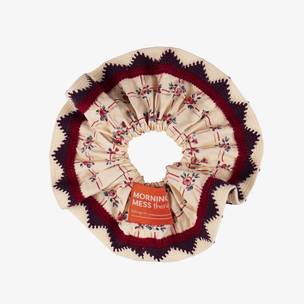 Elisa Scrunchie Organic Cotton Red Flowers