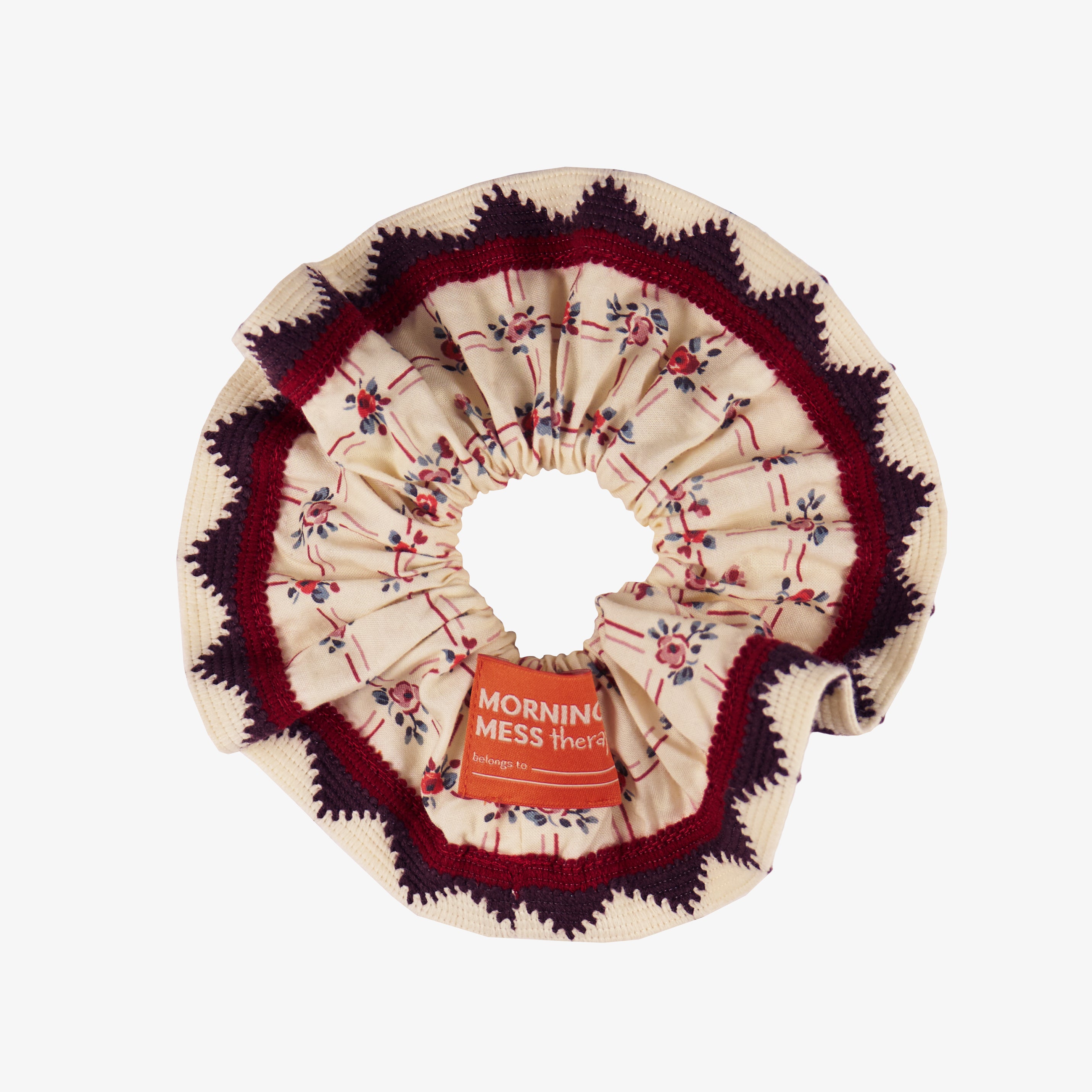 Elisa Scrunchie Organic Cotton Red Flowers