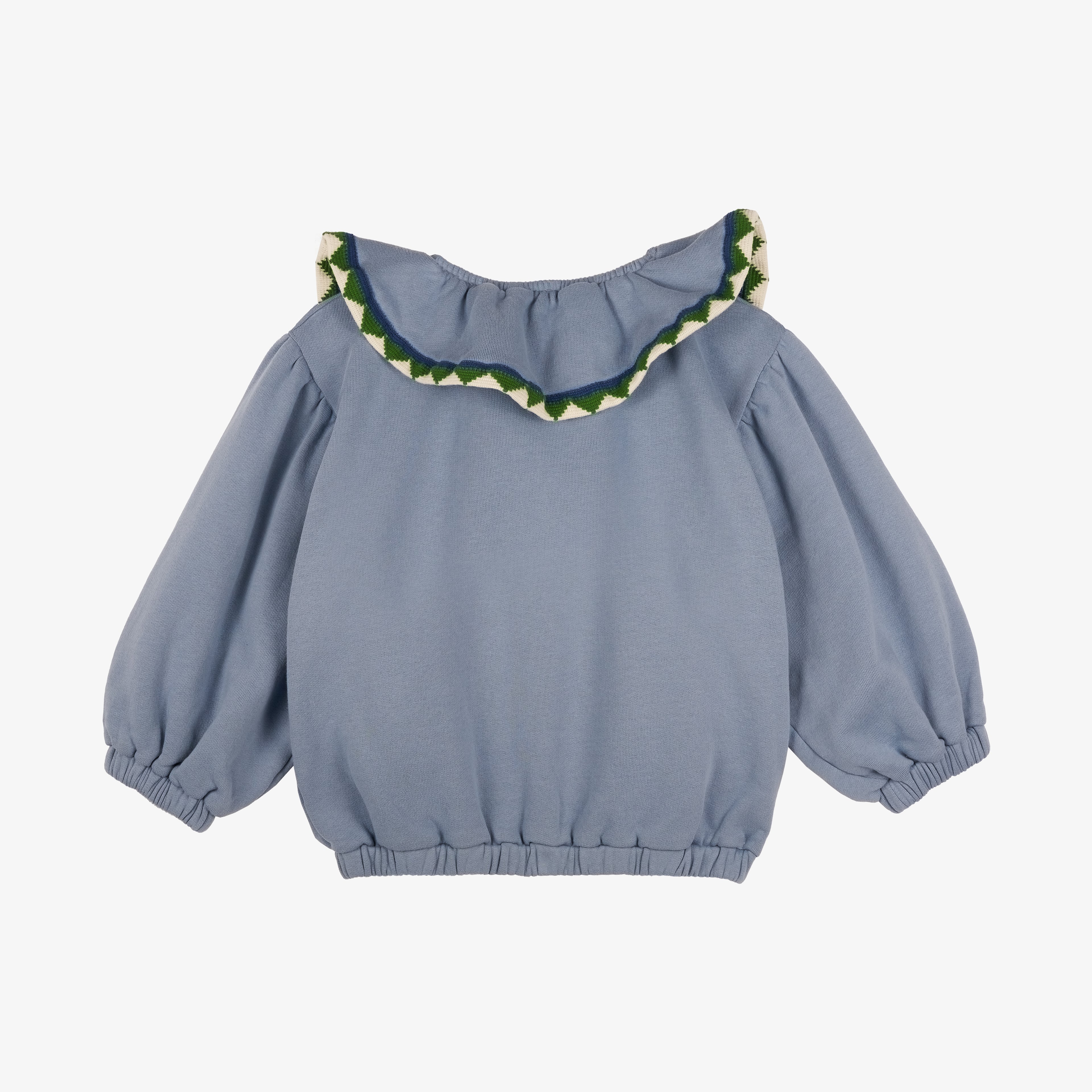 Emma Statement Frill Collar Sweatershirt Powder Blue