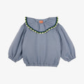 Emma Statement Frill Collar Sweatershirt Powder Blue