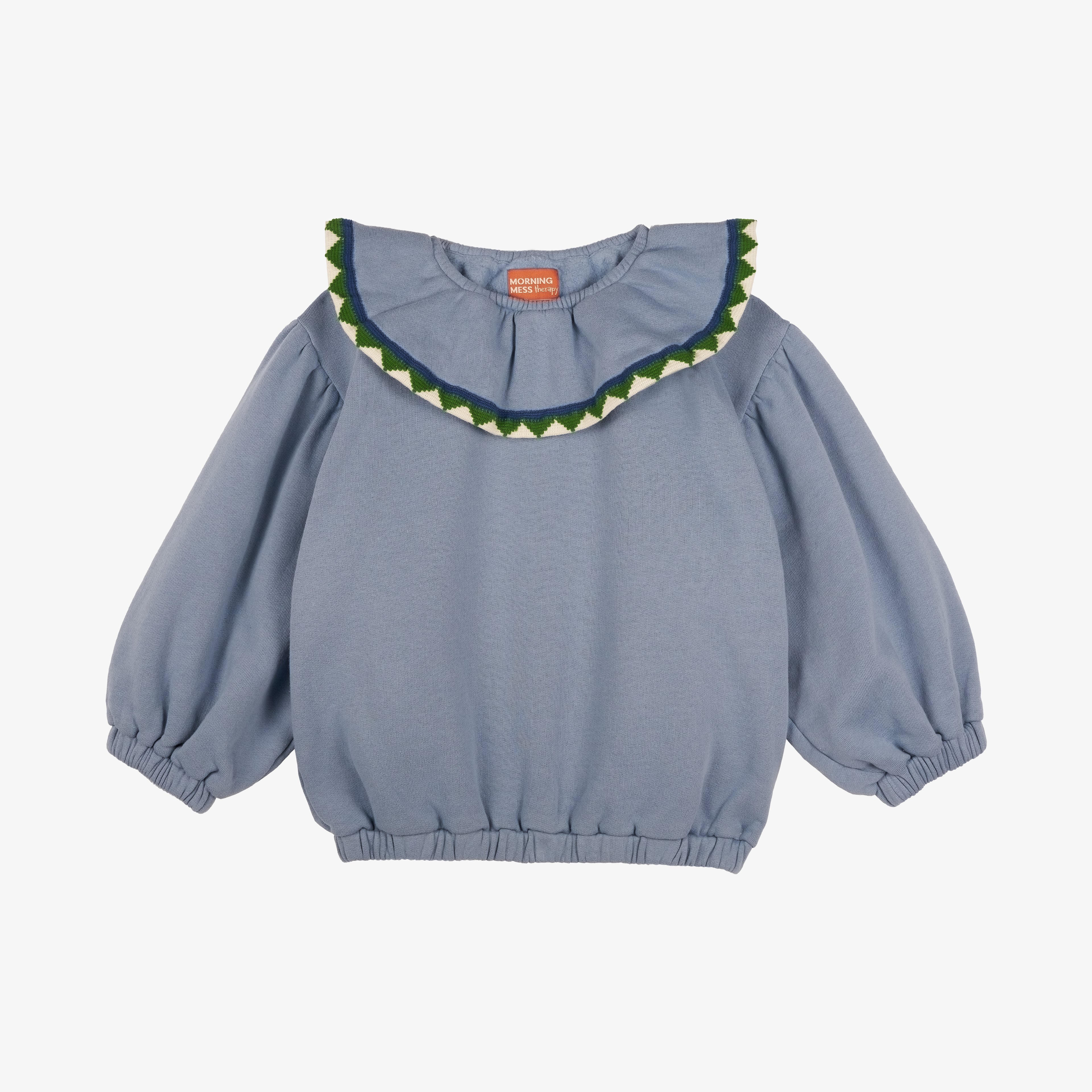 Emma Statement Frill Collar Sweatershirt Powder Blue