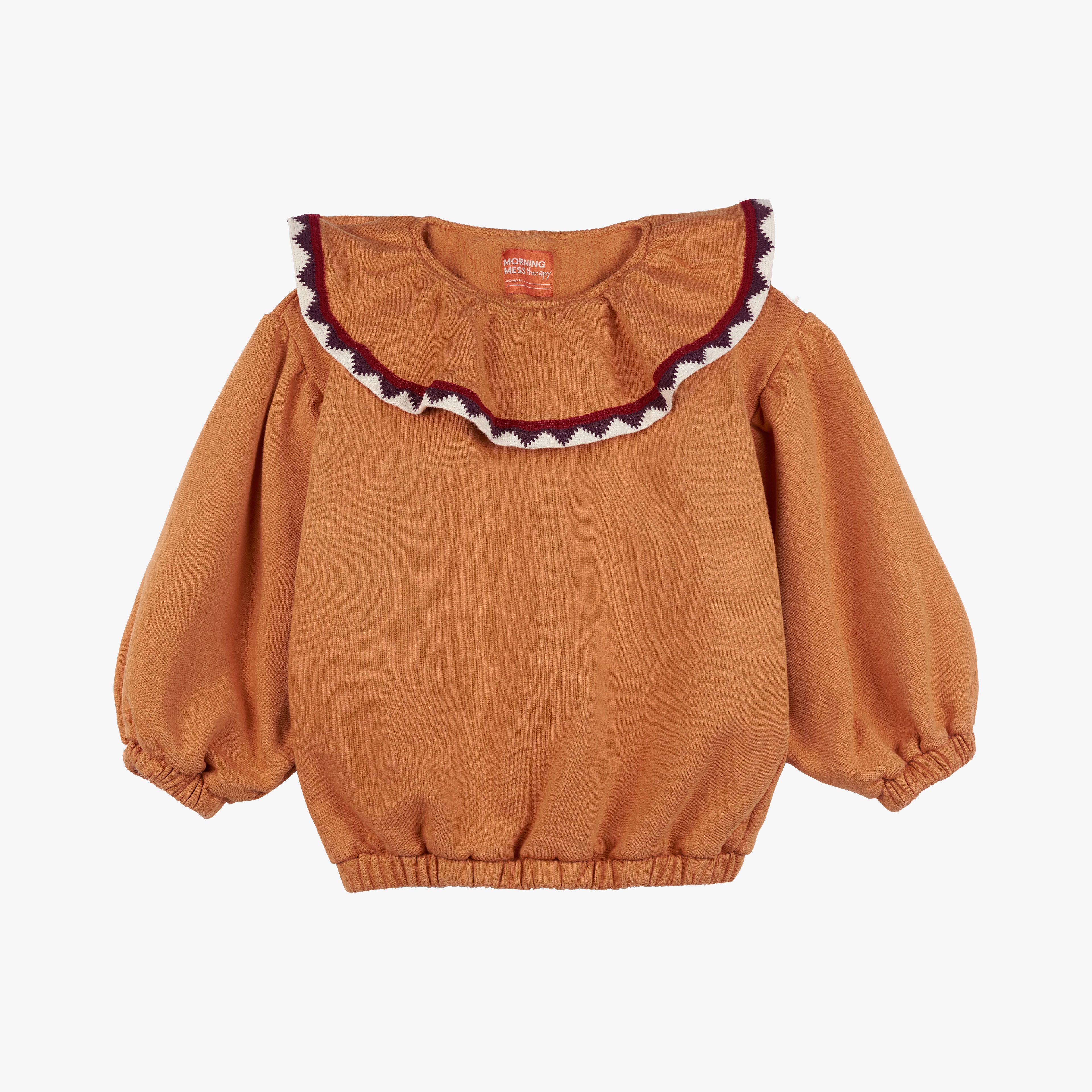 Emma Statement Frill Collar Sweatershirt Copper Tan