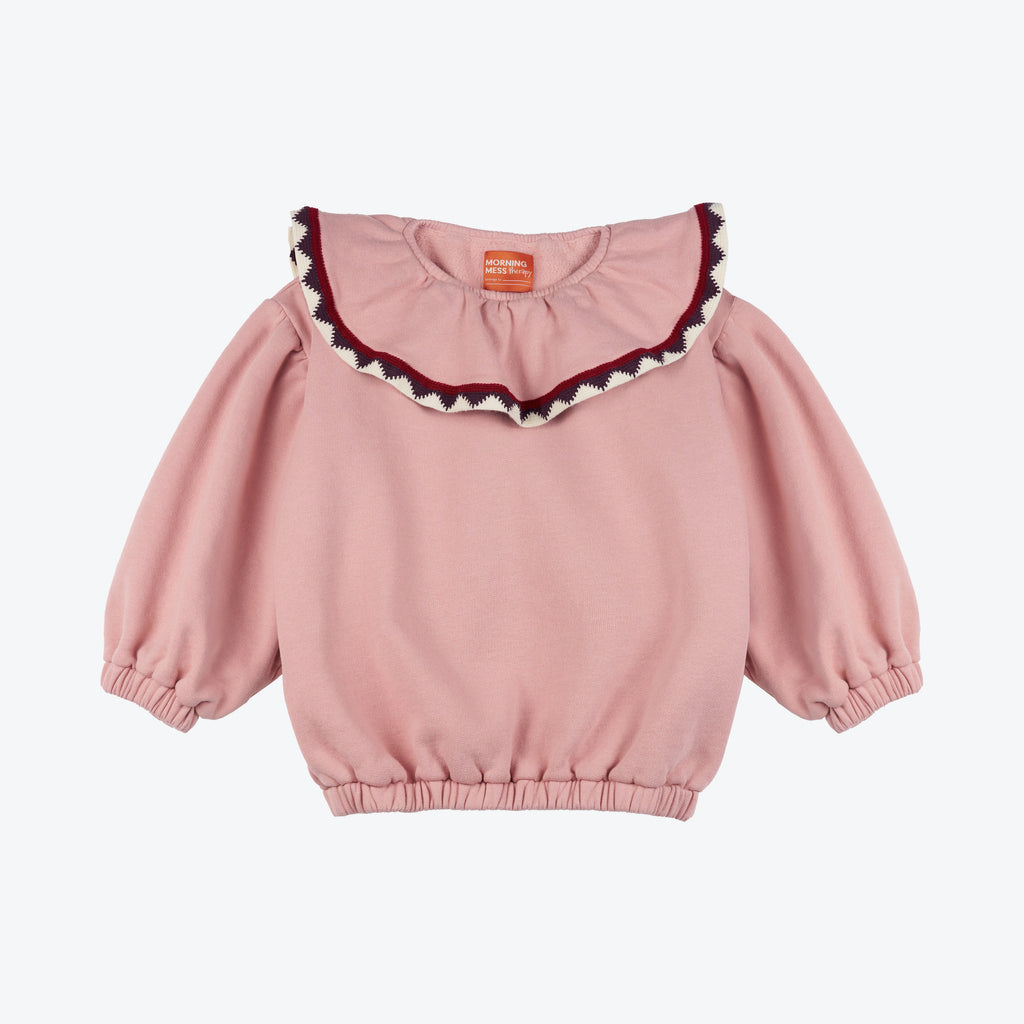 Emma Statement Frill Collar Sweatershirt Antique Pink