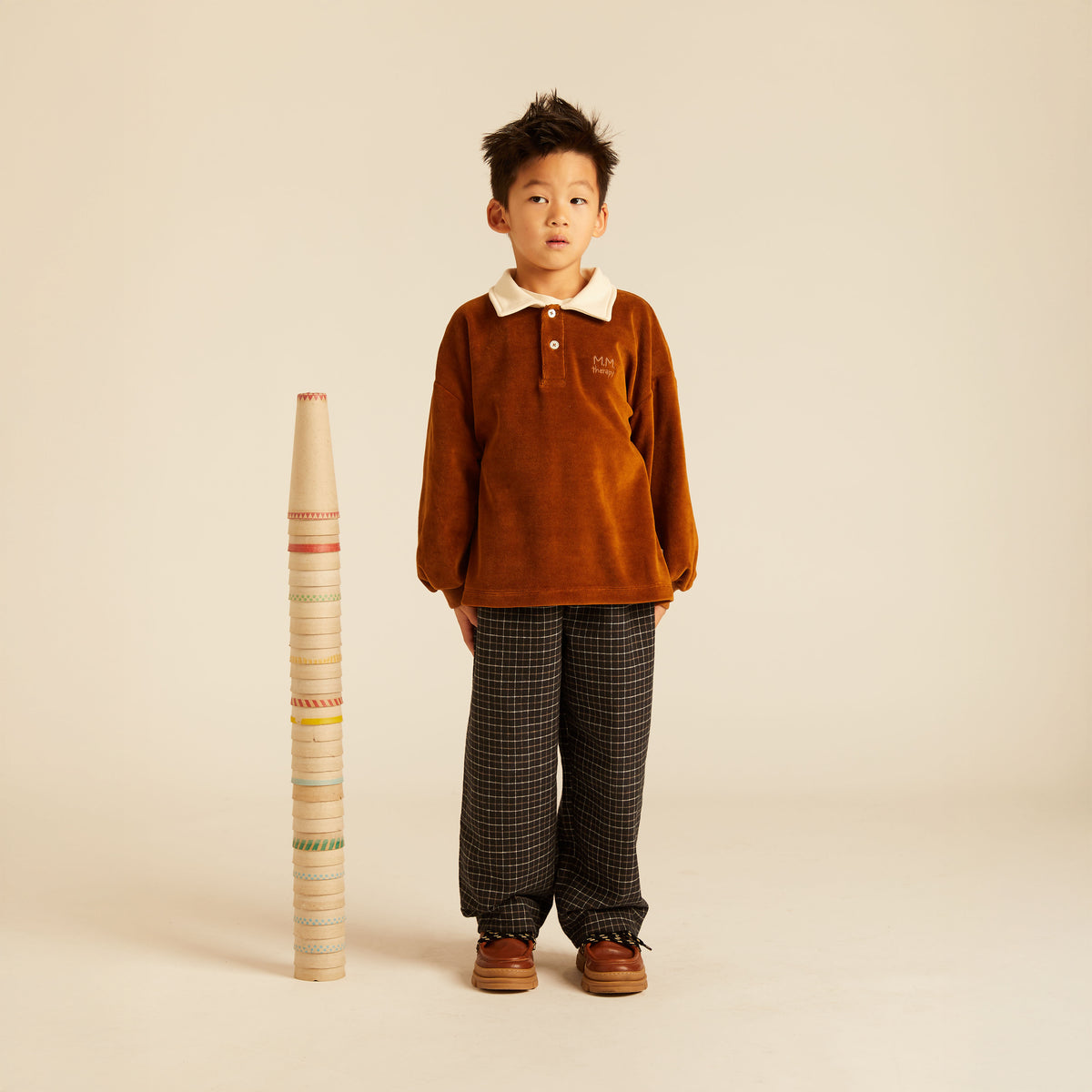 Franz Polo Sweatshirt Straight Fit Caramel Velvet