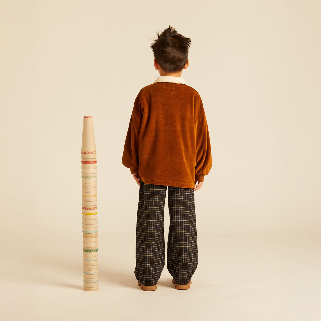 Molly Checked Fabric Pants Carrot Fit