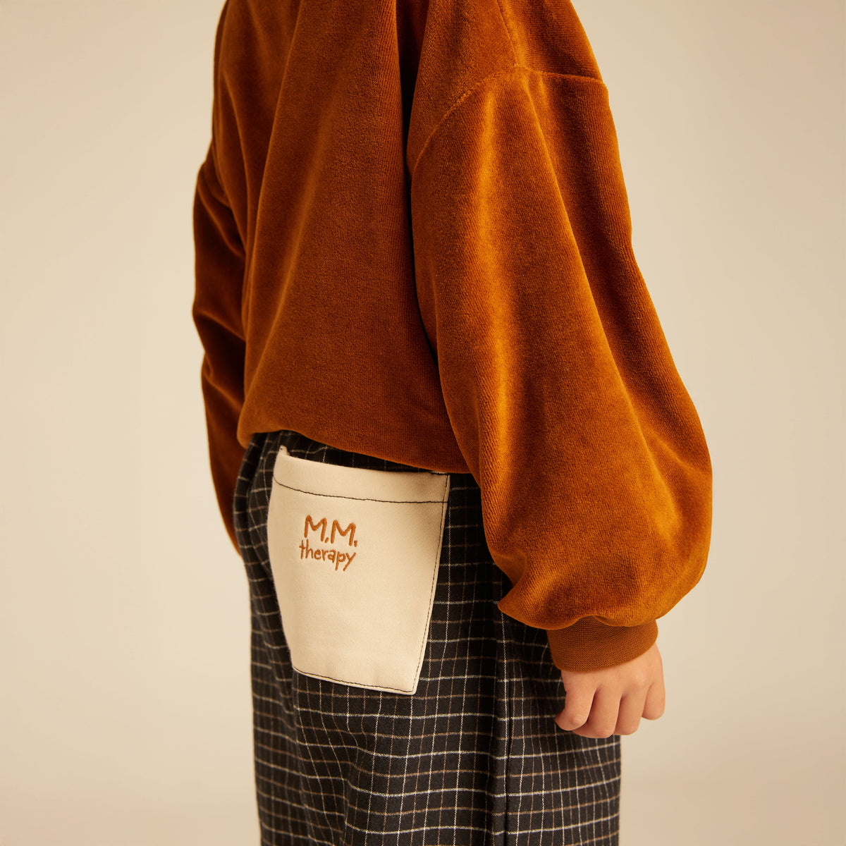Molly Checked Fabric Pants Carrot Fit