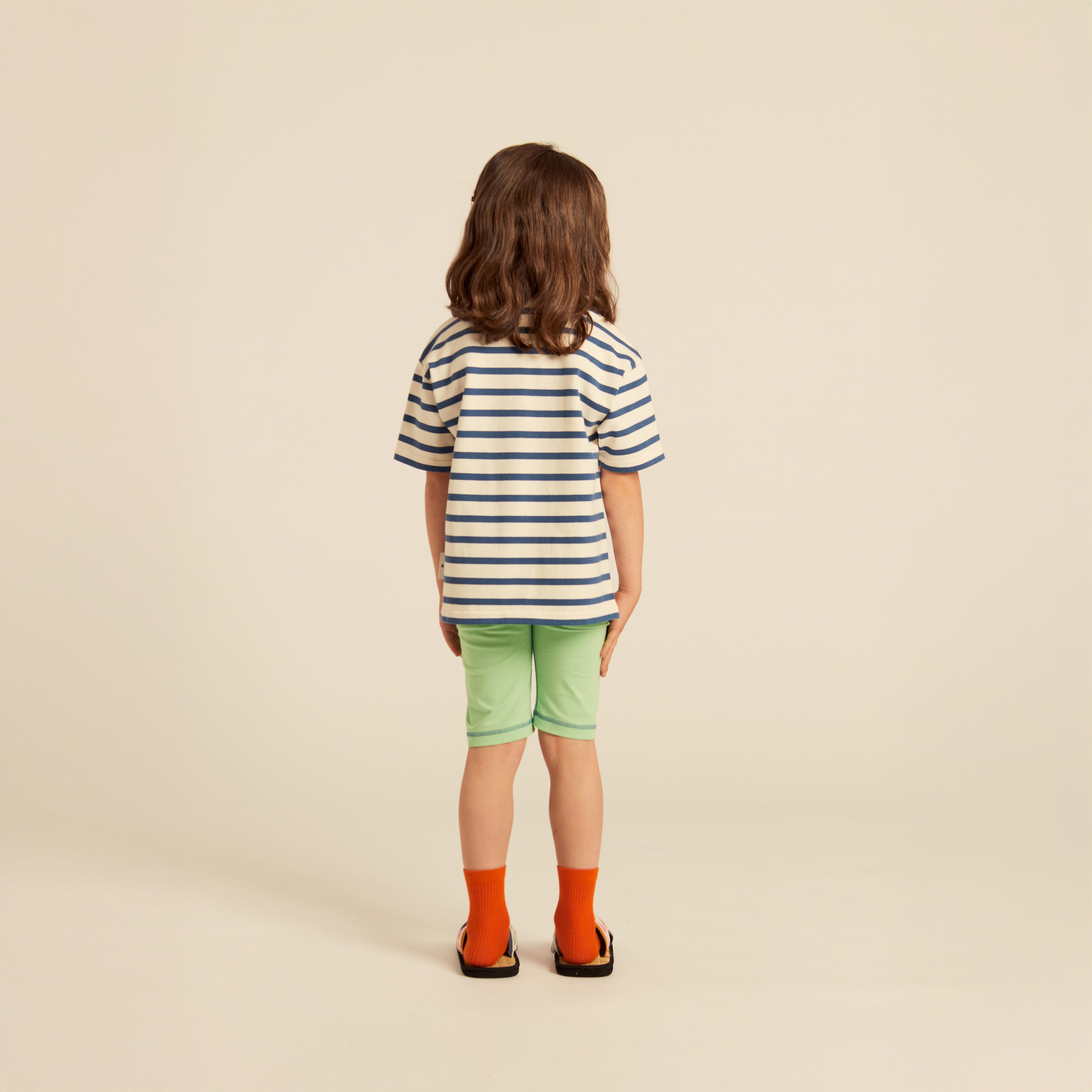 Lea Short-sleeved T-shirt with "MINDFULLmess" Print in Blue Stripe Edition