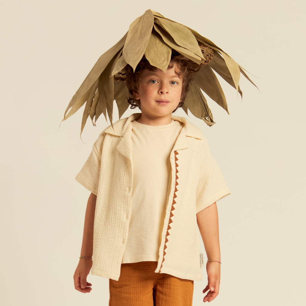 Luca Shirt Cotton Muslin Buttermilk