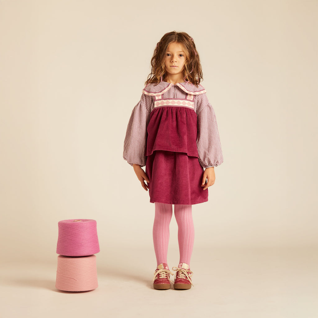 Cristina Velvet Corduroy Dress Magenta