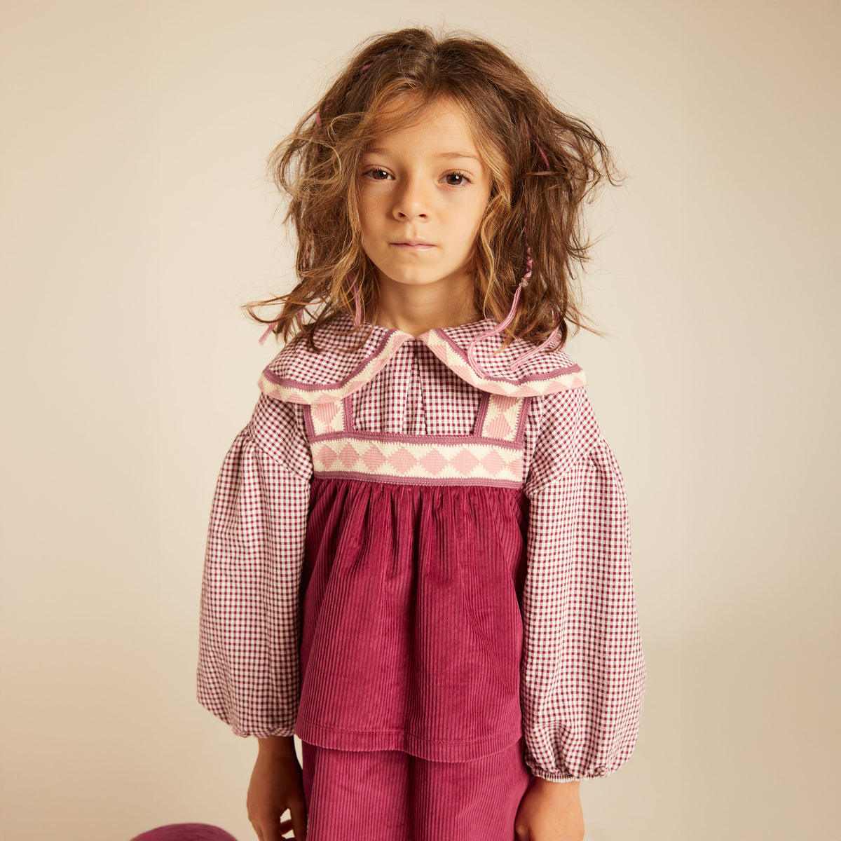 Cristina Velvet Corduroy Dress Magenta
