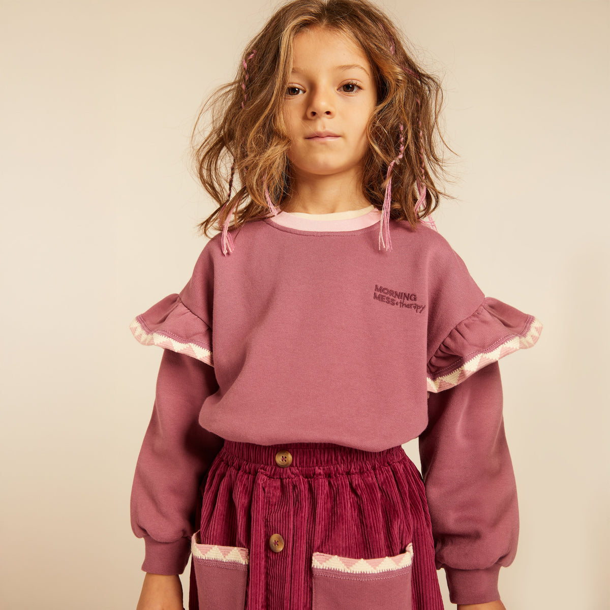 Poppy Sweatshirt Balloon Relaxed Fit Mauve