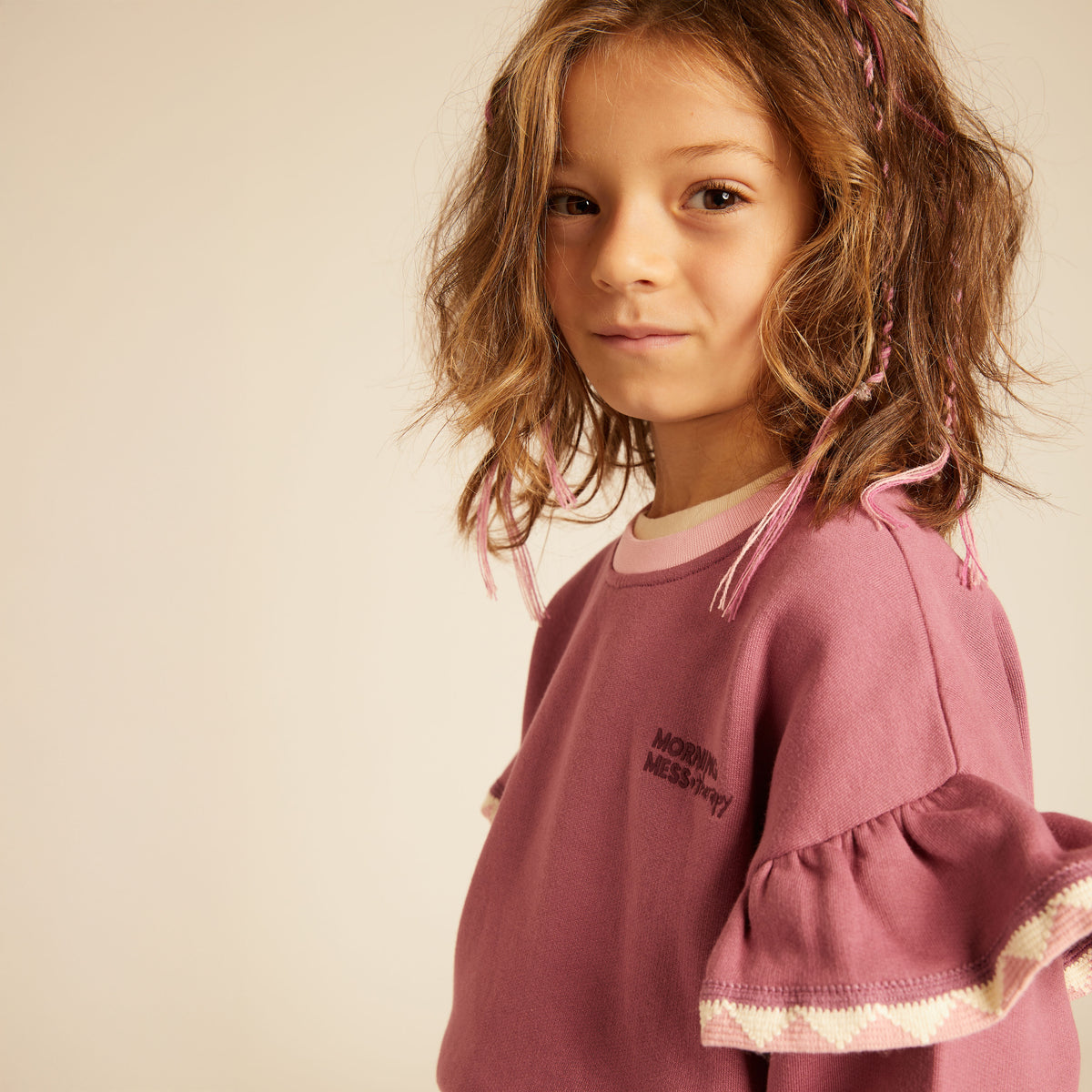 Poppy Sweatshirt Balloon Relaxed Fit Mauve