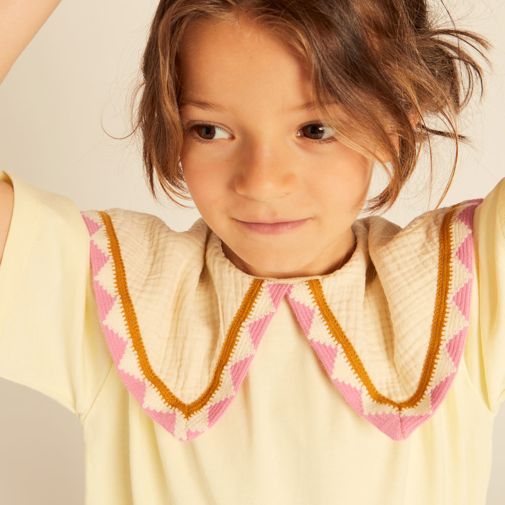 Barbara Statement Collar Top Tender Yellow