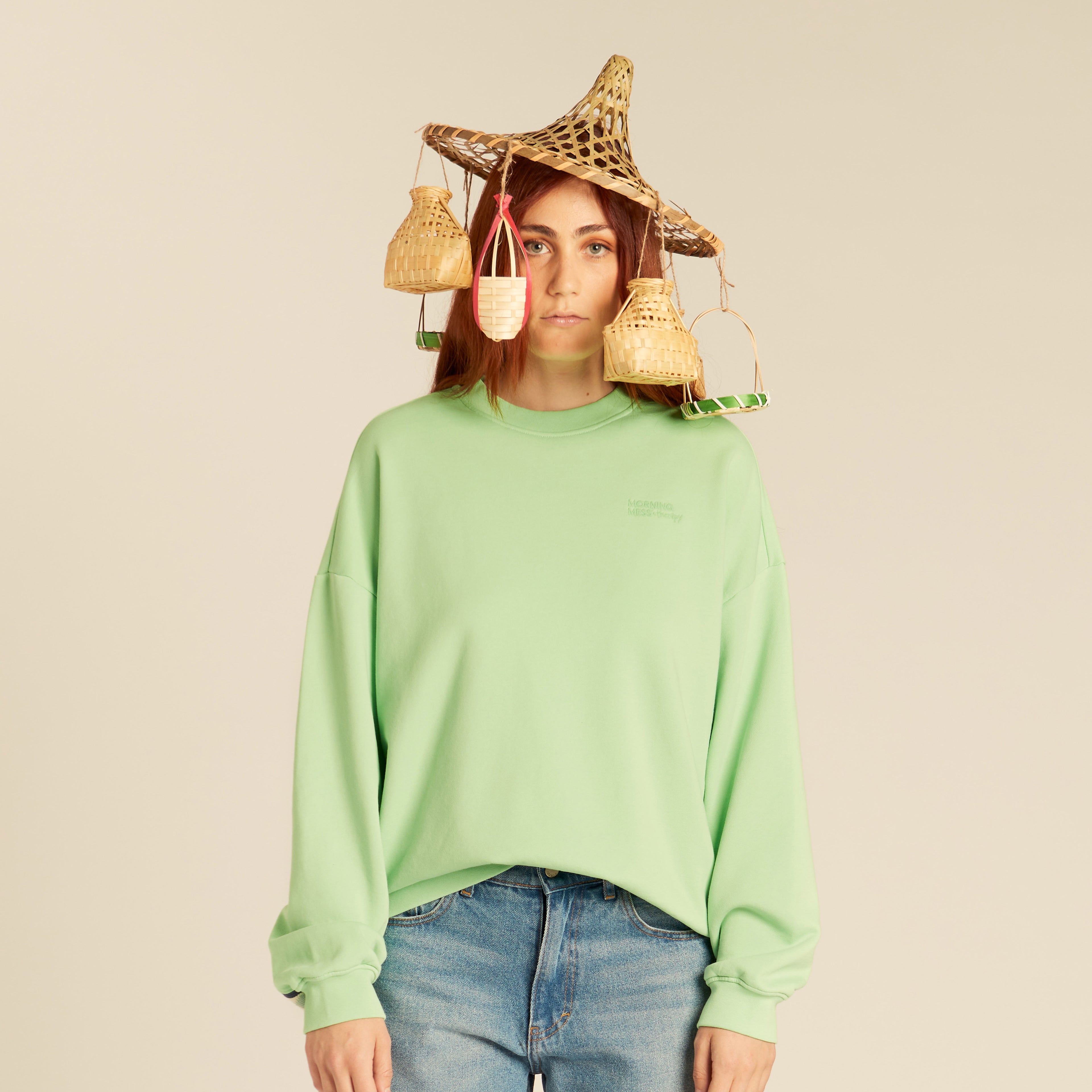 Adult Alice Sweatshirt Oversized Fit Basil Green