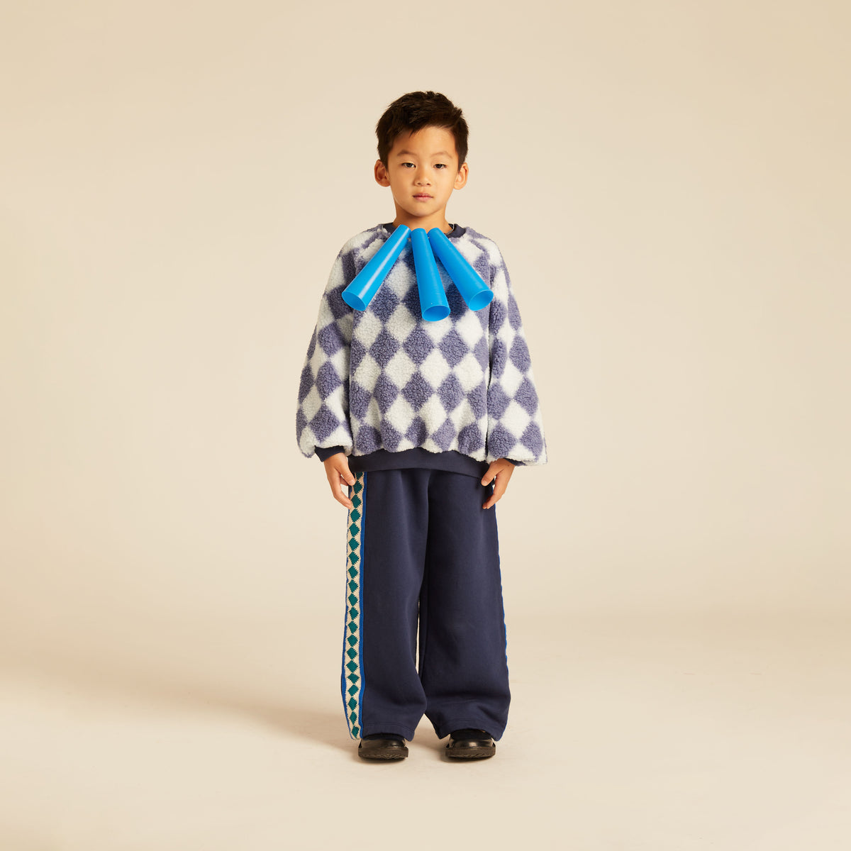 Chiara Wide Leg Sweatpants Midnight Blue