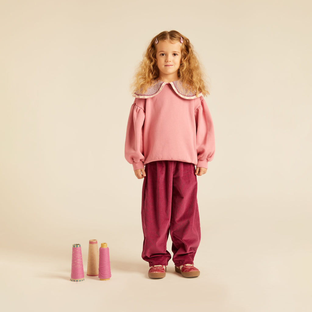 Rosie Statement Collar Sweatshirt Rose