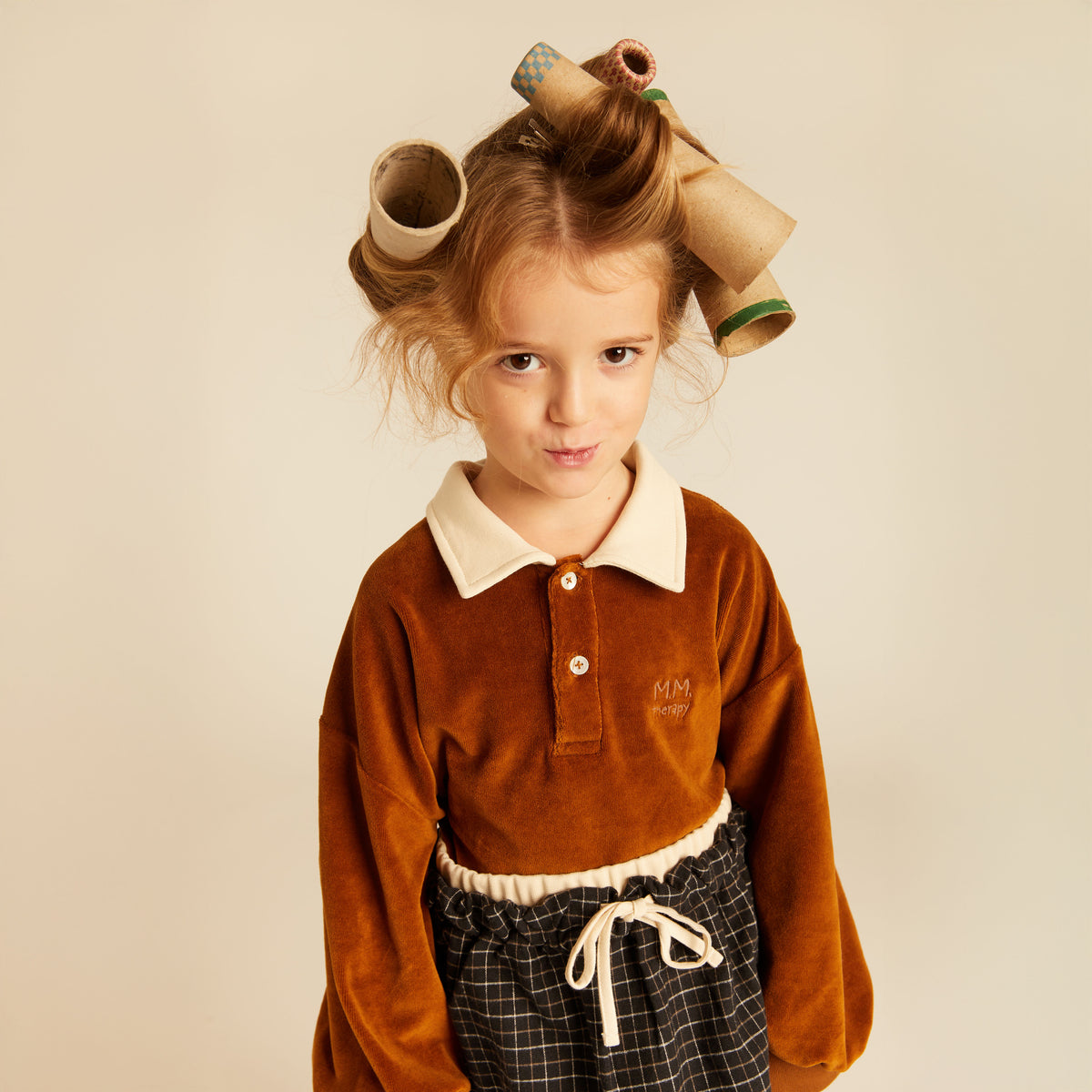 Franz Polo Sweatshirt Straight Fit Caramel Velvet