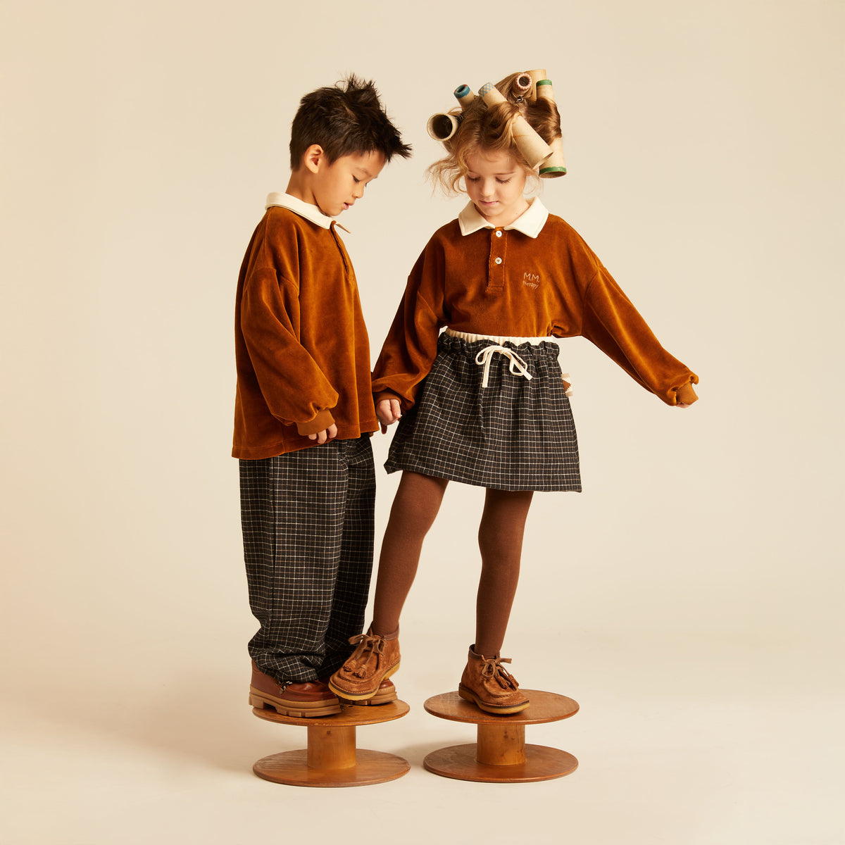 Molly Checked Fabric Pants Carrot Fit
