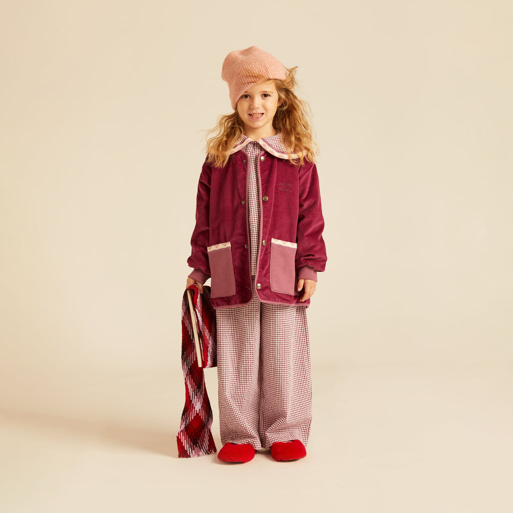 Caroline Wide Leg Pants Pink Wood Gingham