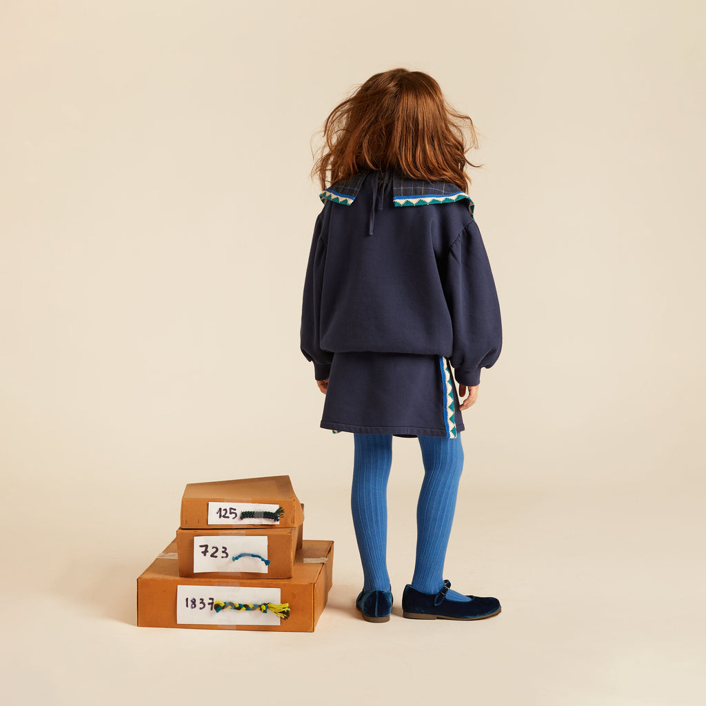 Rosie Statement Collar Sweatshirt Midnight Blue
