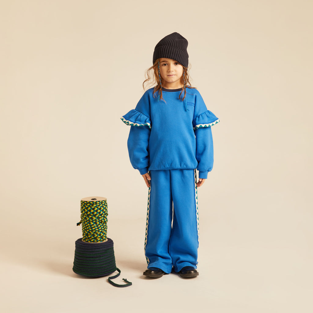 Chiara Wide Leg Sweatpants Bluette