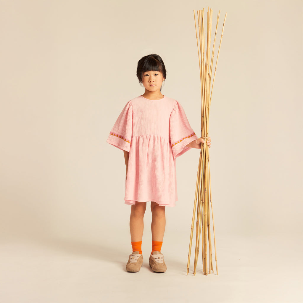 Adriana Dress Cotton Muslin Cotton Pink