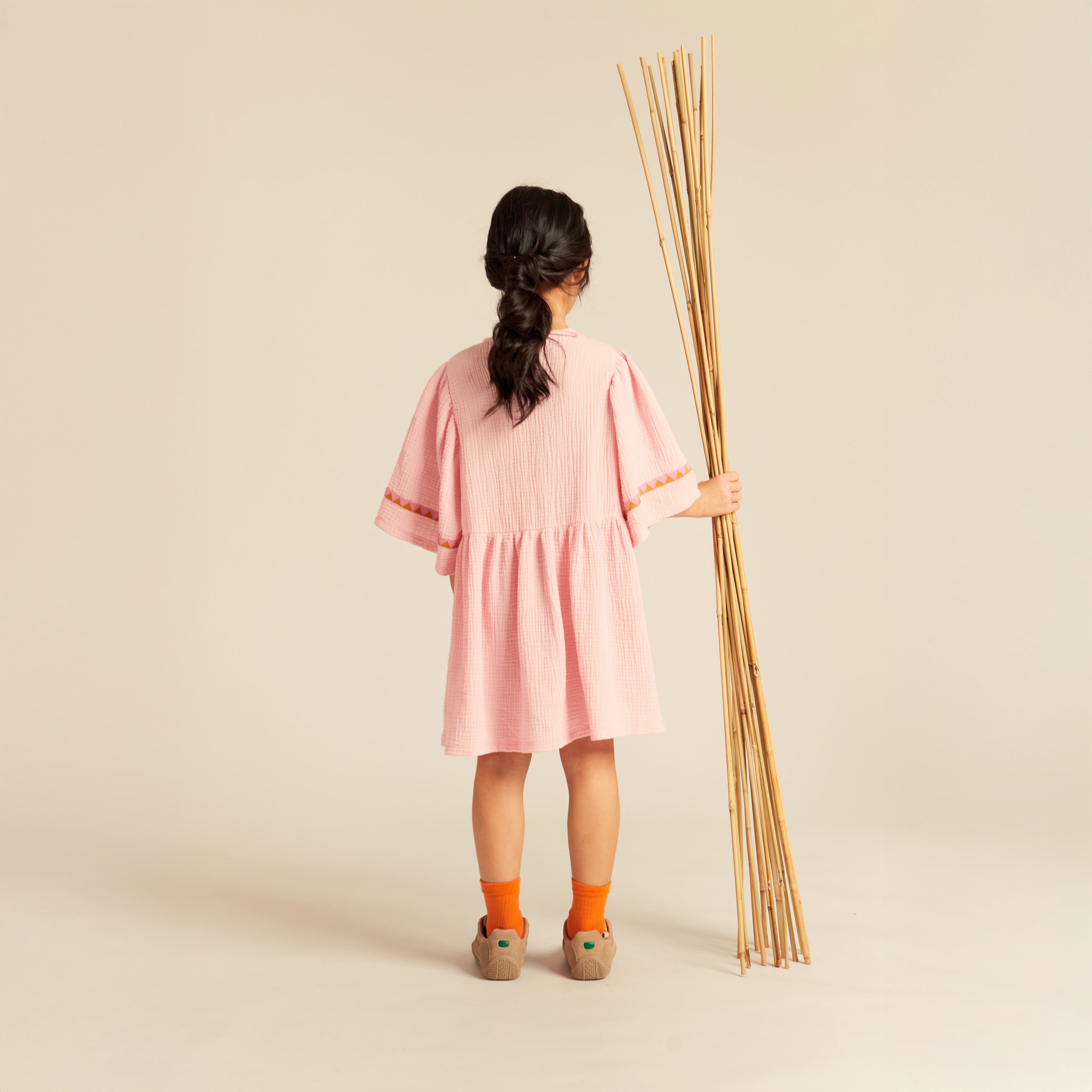 Adriana Dress Cotton Muslin Cotton Pink