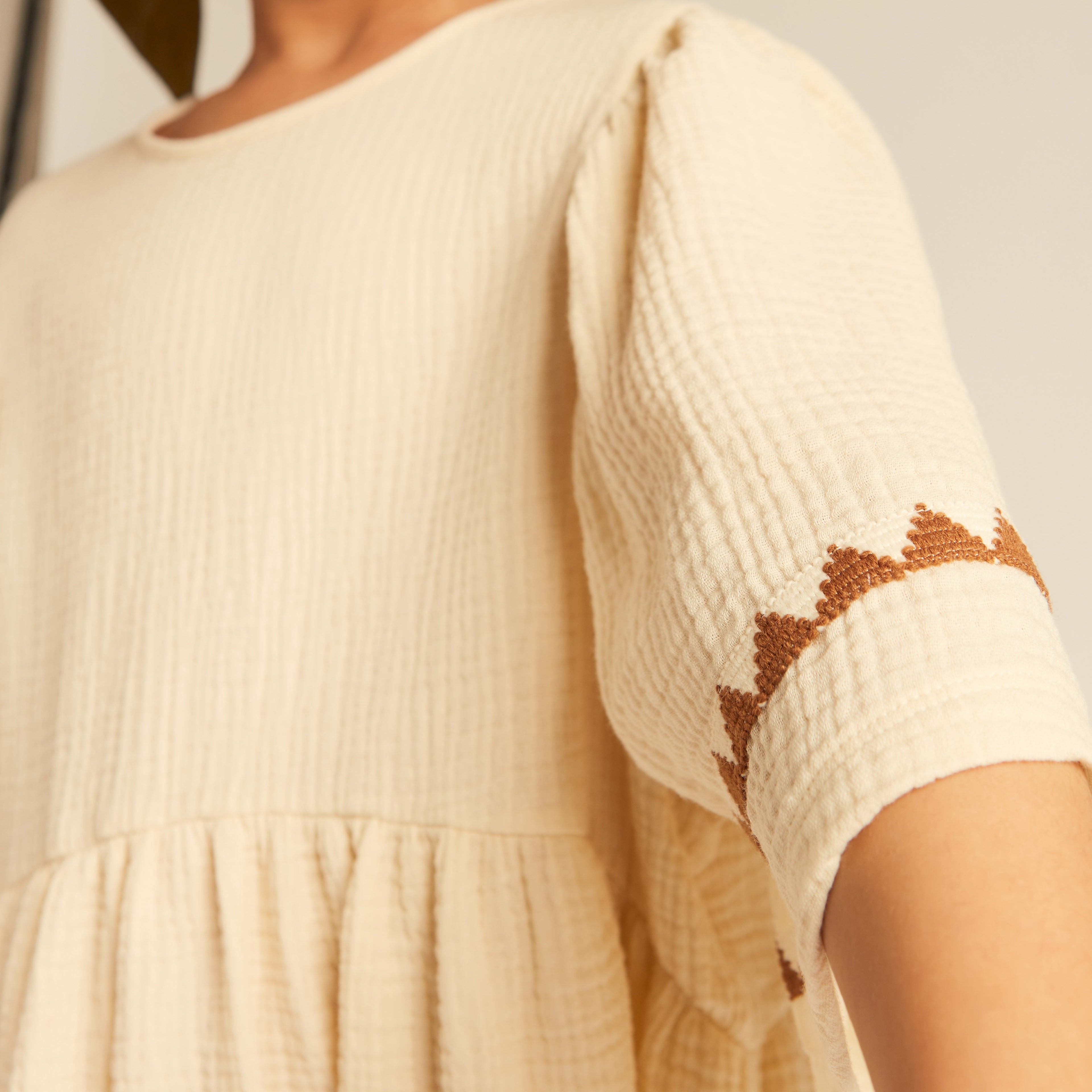 Adriana Dress Cotton Muslin Buttermilk