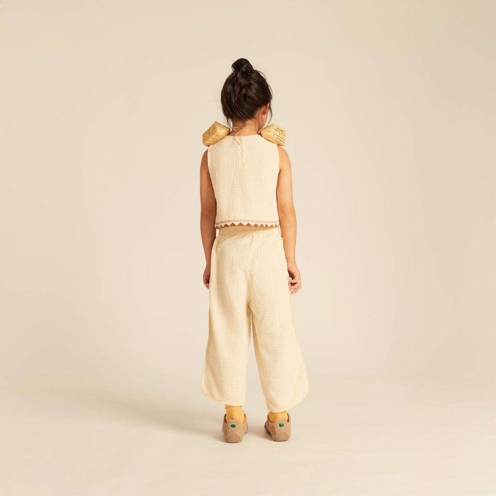 Lola Crop-Top Cotton Muslin Buttermilk