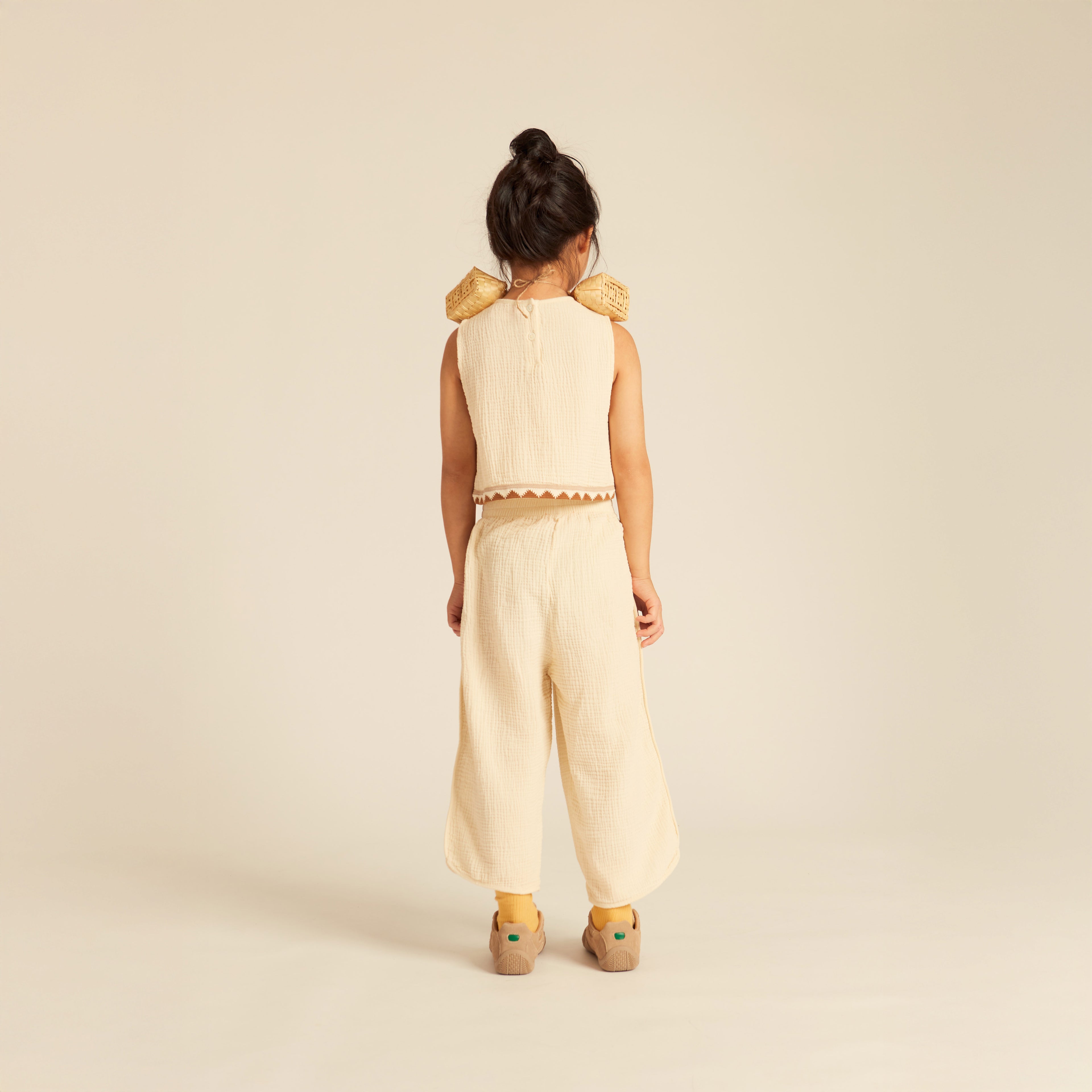 Lola Crop-Top Cotton Muslin Buttermilk