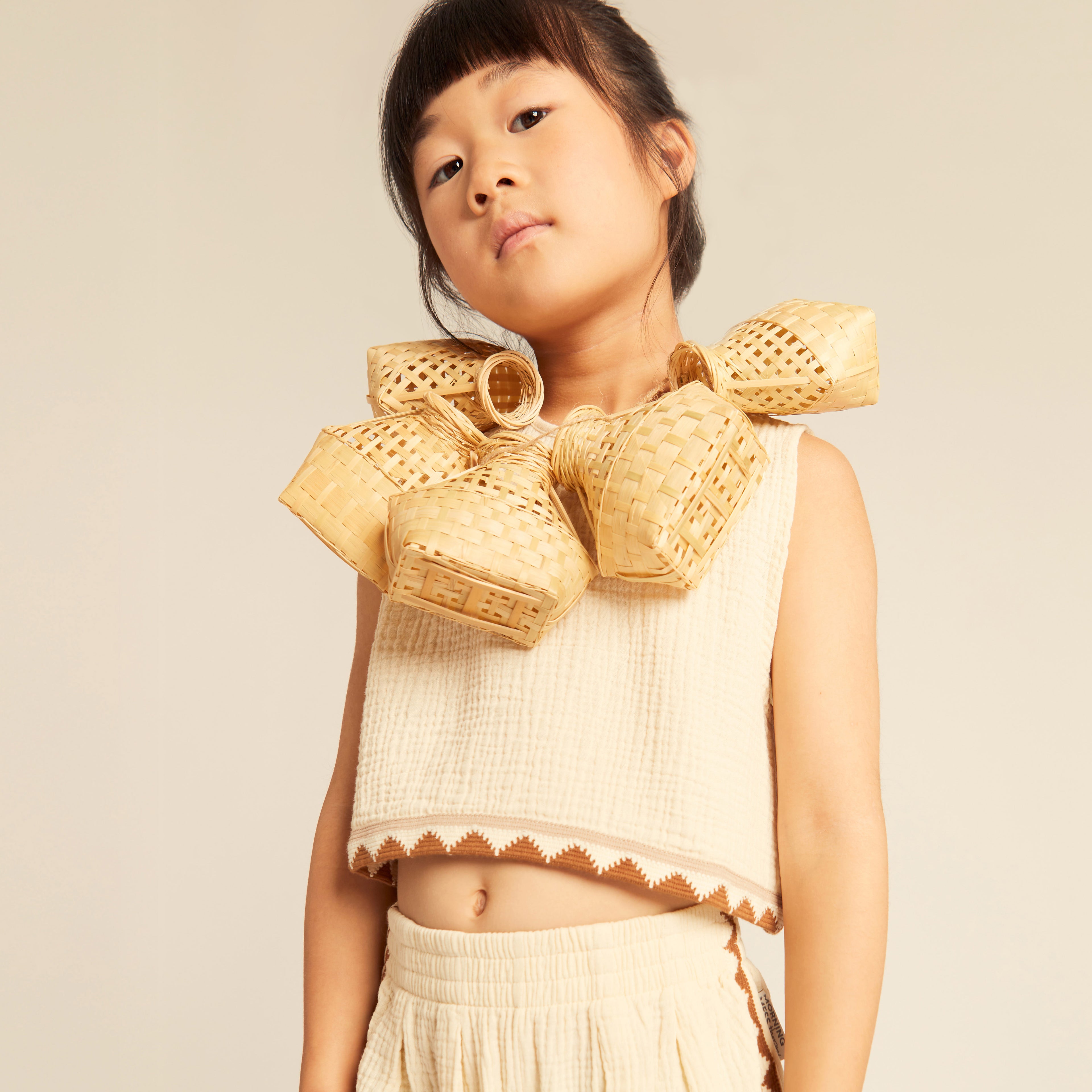 Lola Crop-Top Cotton Muslin Buttermilk