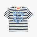 Lea Short-sleeved T-shirt with "MINDFULLmess" Print in Blue Stripe Edition