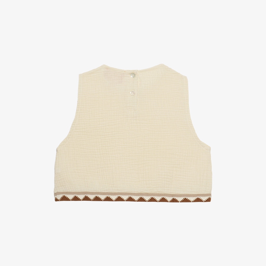 Lola Crop-Top Cotton Muslin Buttermilk