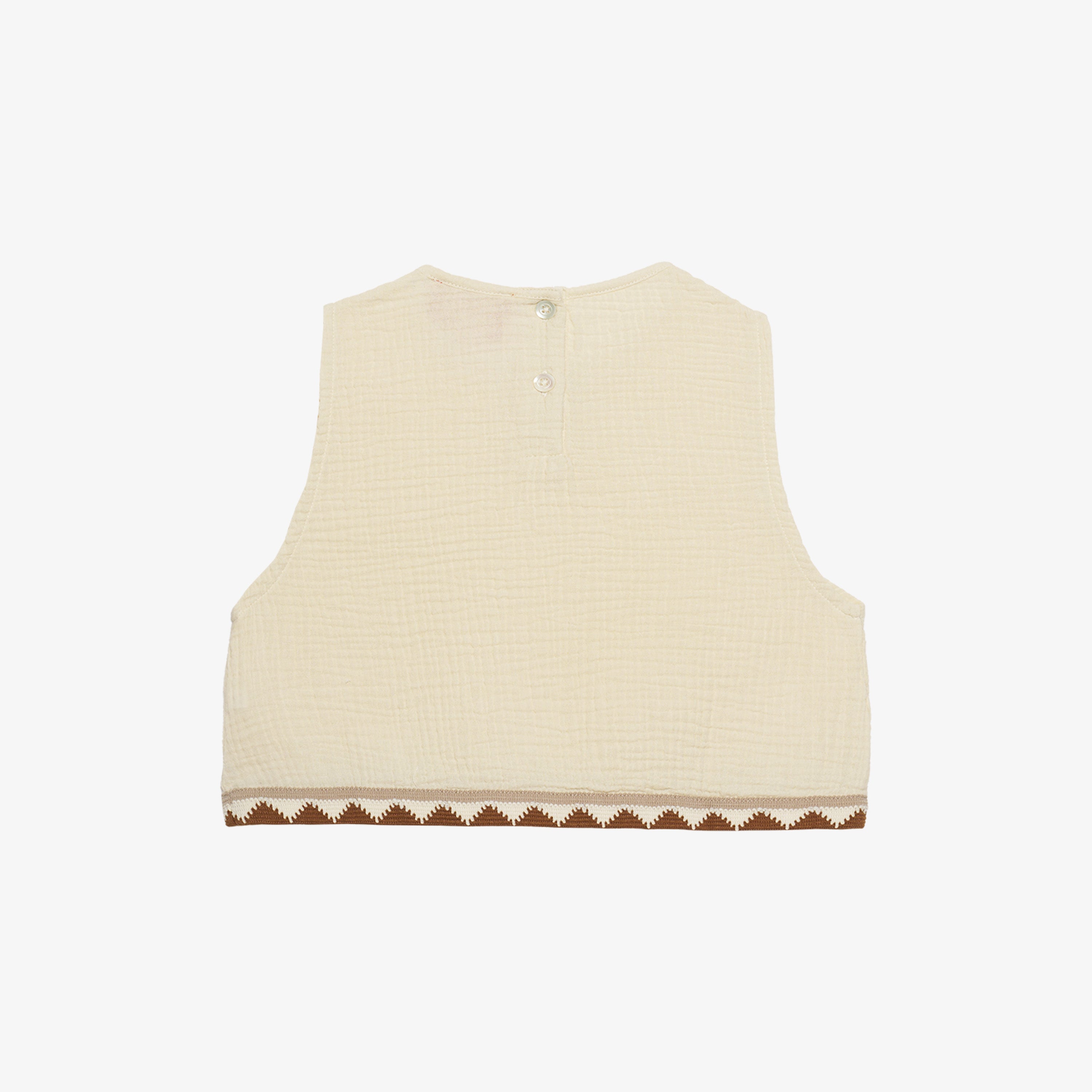 Lola Crop-Top Cotton Muslin Buttermilk
