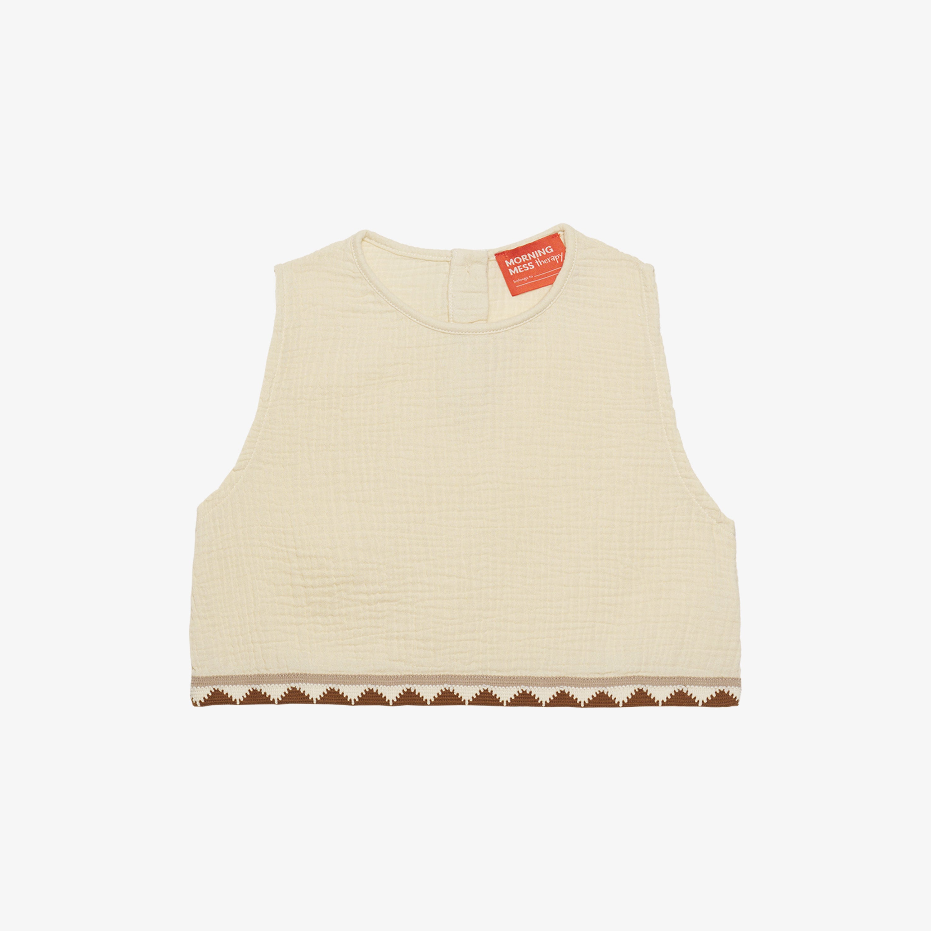 Lola Crop-Top Cotton Muslin Buttermilk