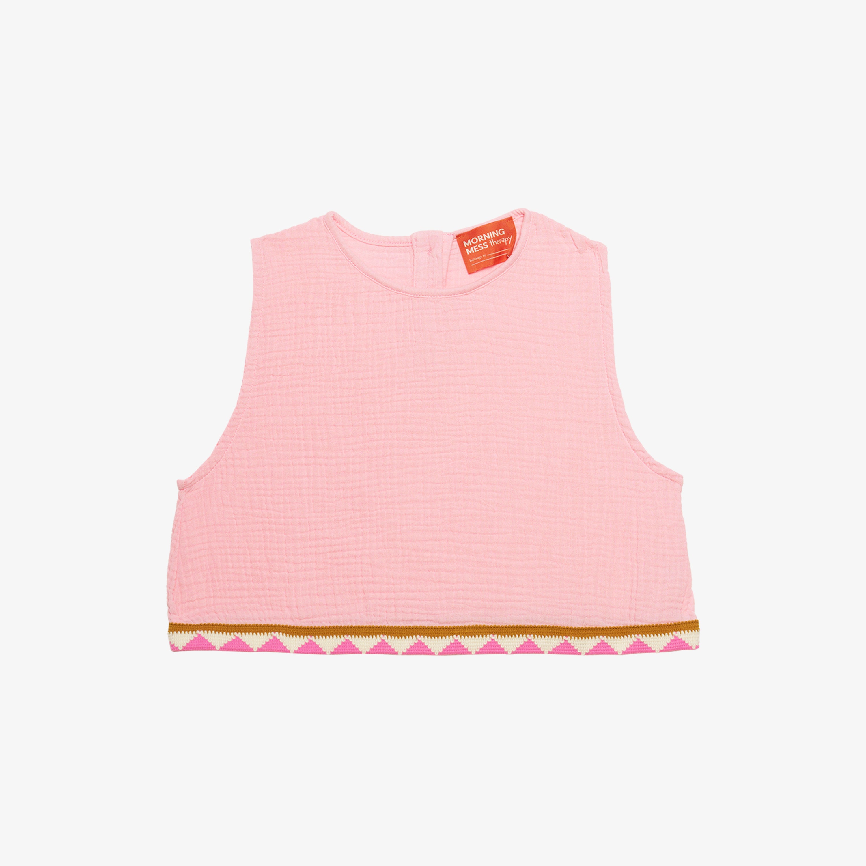 Lola Crop-Top Cotton Muslin Cotton Pink