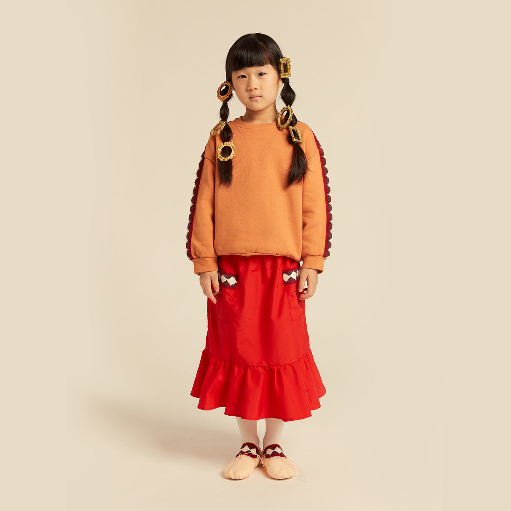 Camogli Long Skirt Recycled Nylon Water and Wind Proof Deep Red