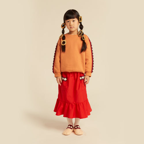 Camogli Long Skirt Recycled Nylon Water and Wind Proof Deep Red