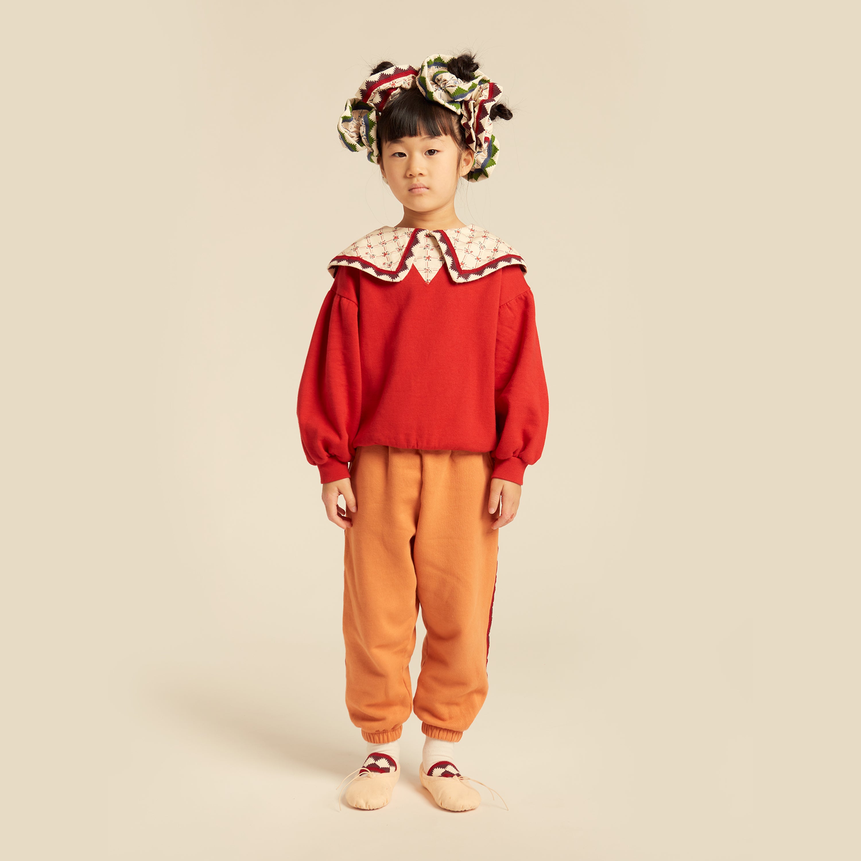 Adele Statement Collar Sweatshirt Deep Red