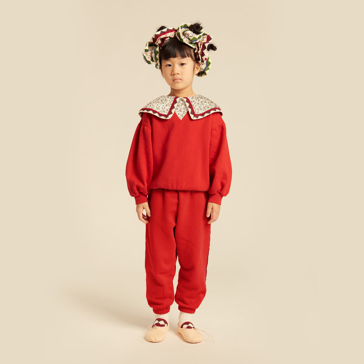 Adele Statement Collar Sweatshirt Deep Red