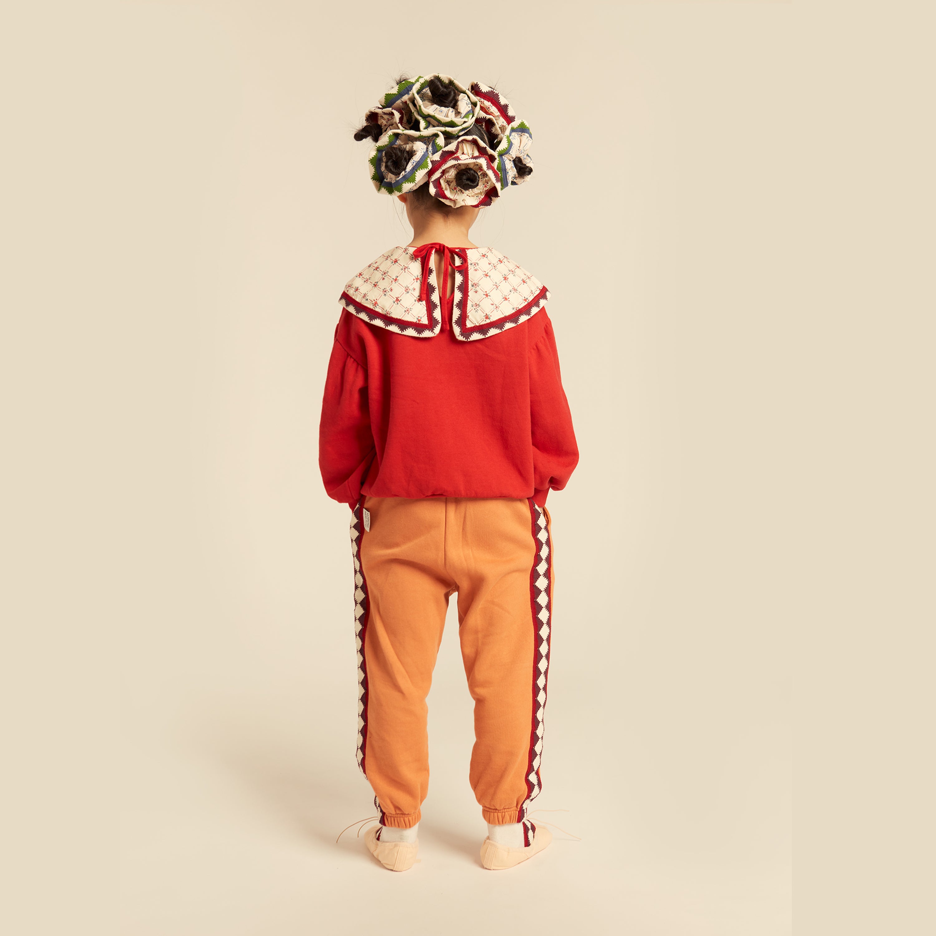 Adele Statement Collar Sweatshirt Deep Red