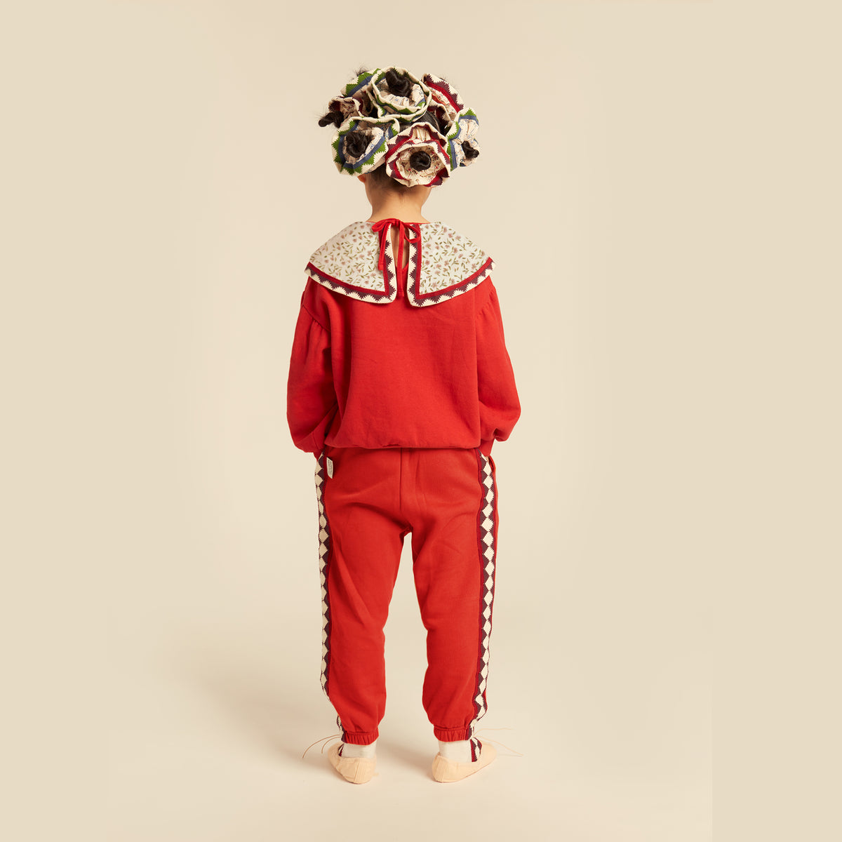 Adele Statement Collar Sweatshirt Deep Red