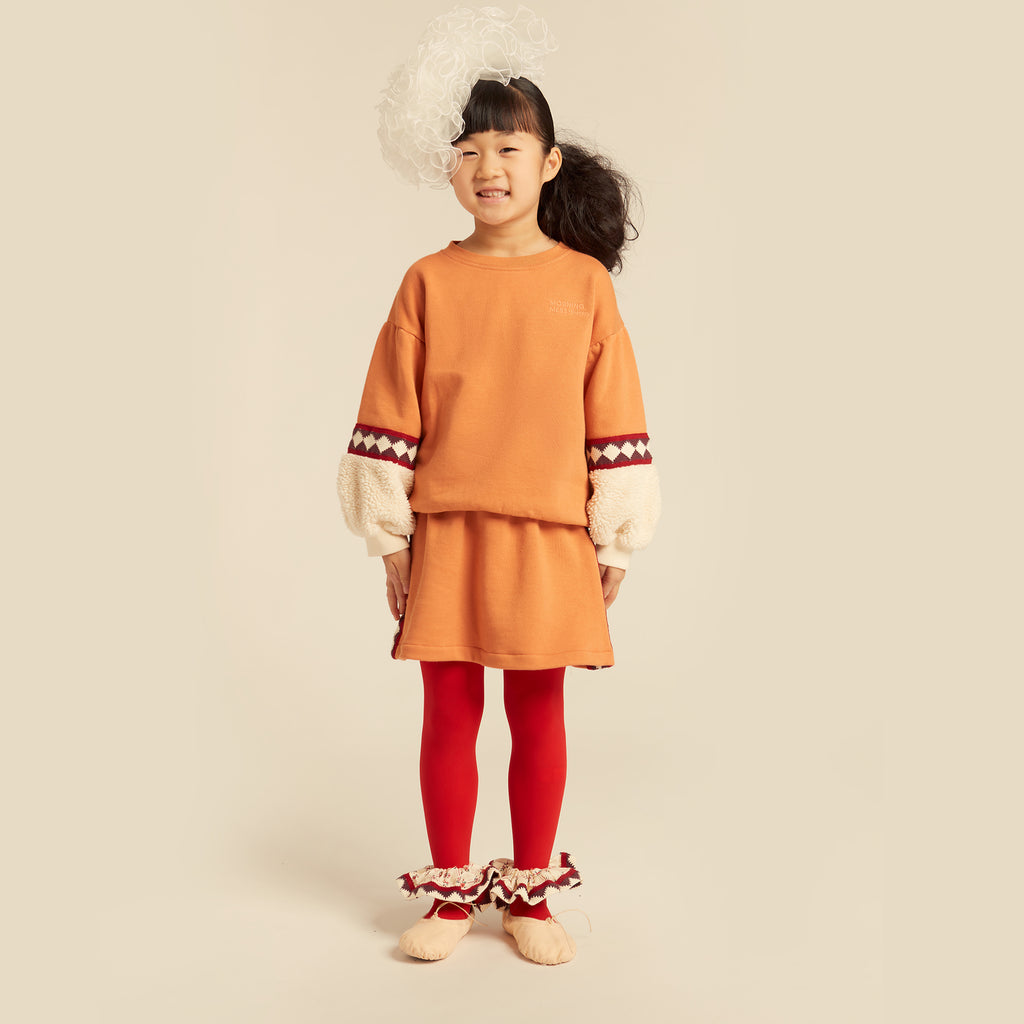 Mati Sweatshirt with Teddy Sleeves Copper Tan