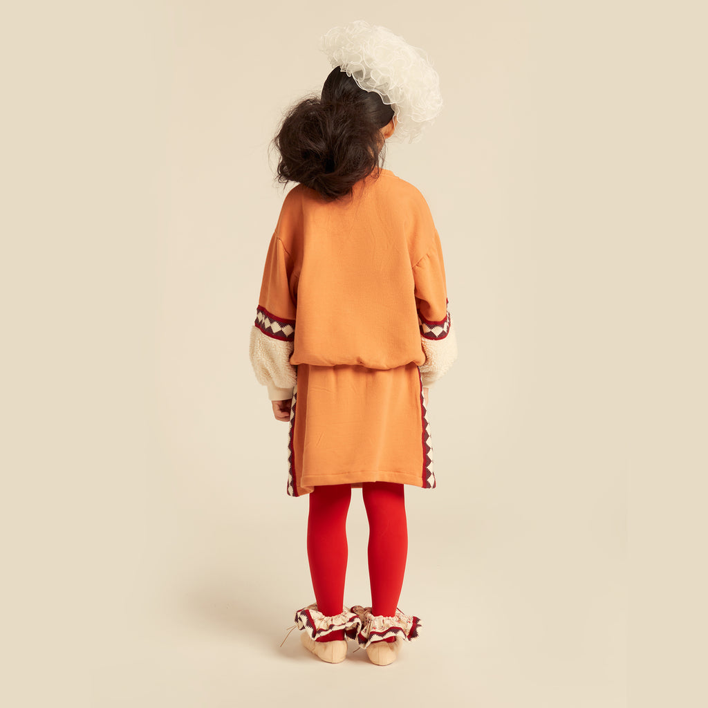 Mati Sweatshirt with Teddy Sleeves Copper Tan