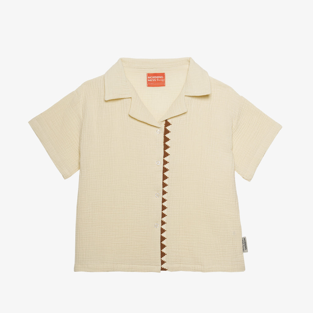Luca Shirt Cotton Muslin Buttermilk