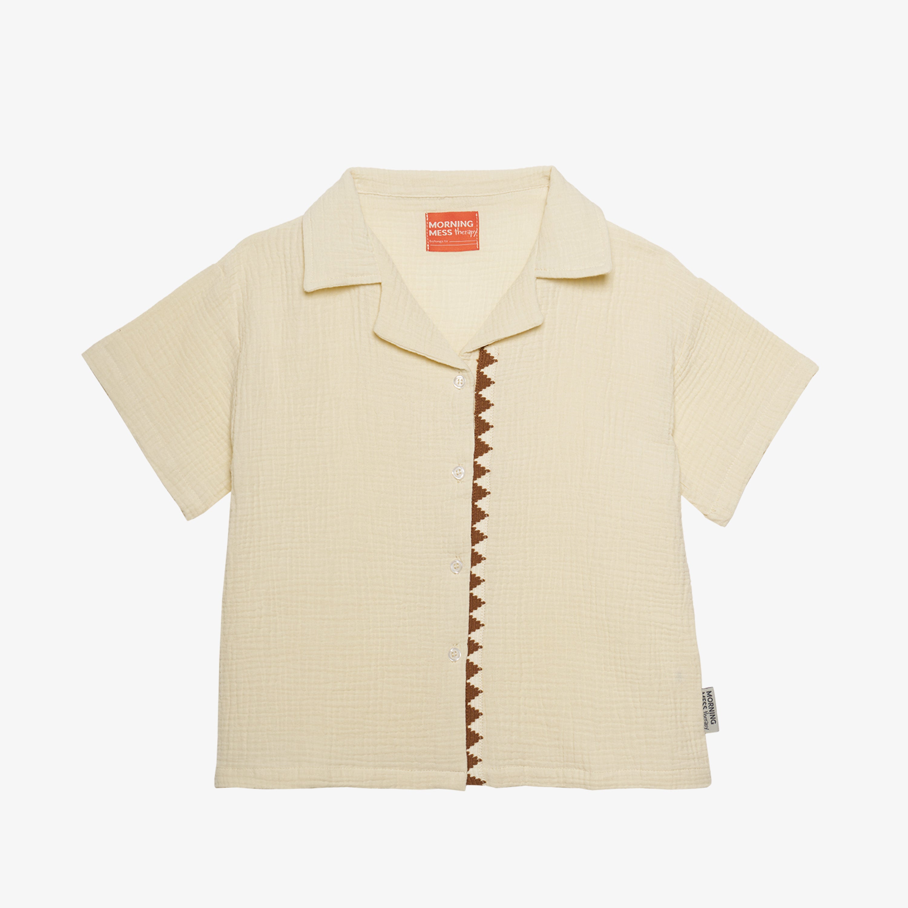 Luca Shirt Cotton Muslin Buttermilk