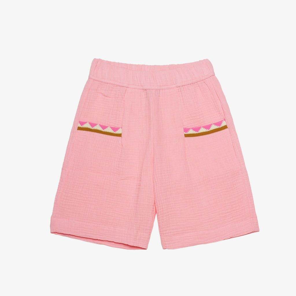 Marta Bermuda Pants Cotton Muslin Cotton Pink